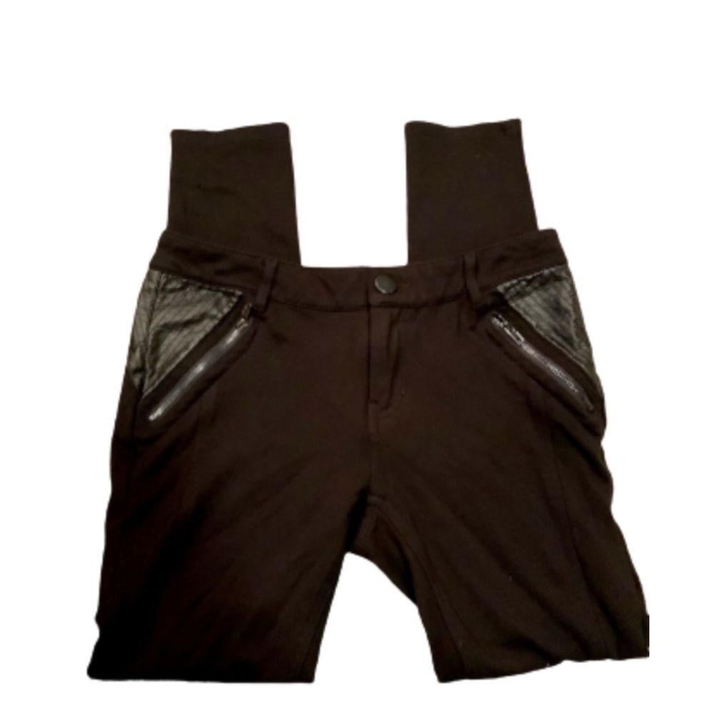 Tinseltown Black Faux Leather Skinny Pants 7